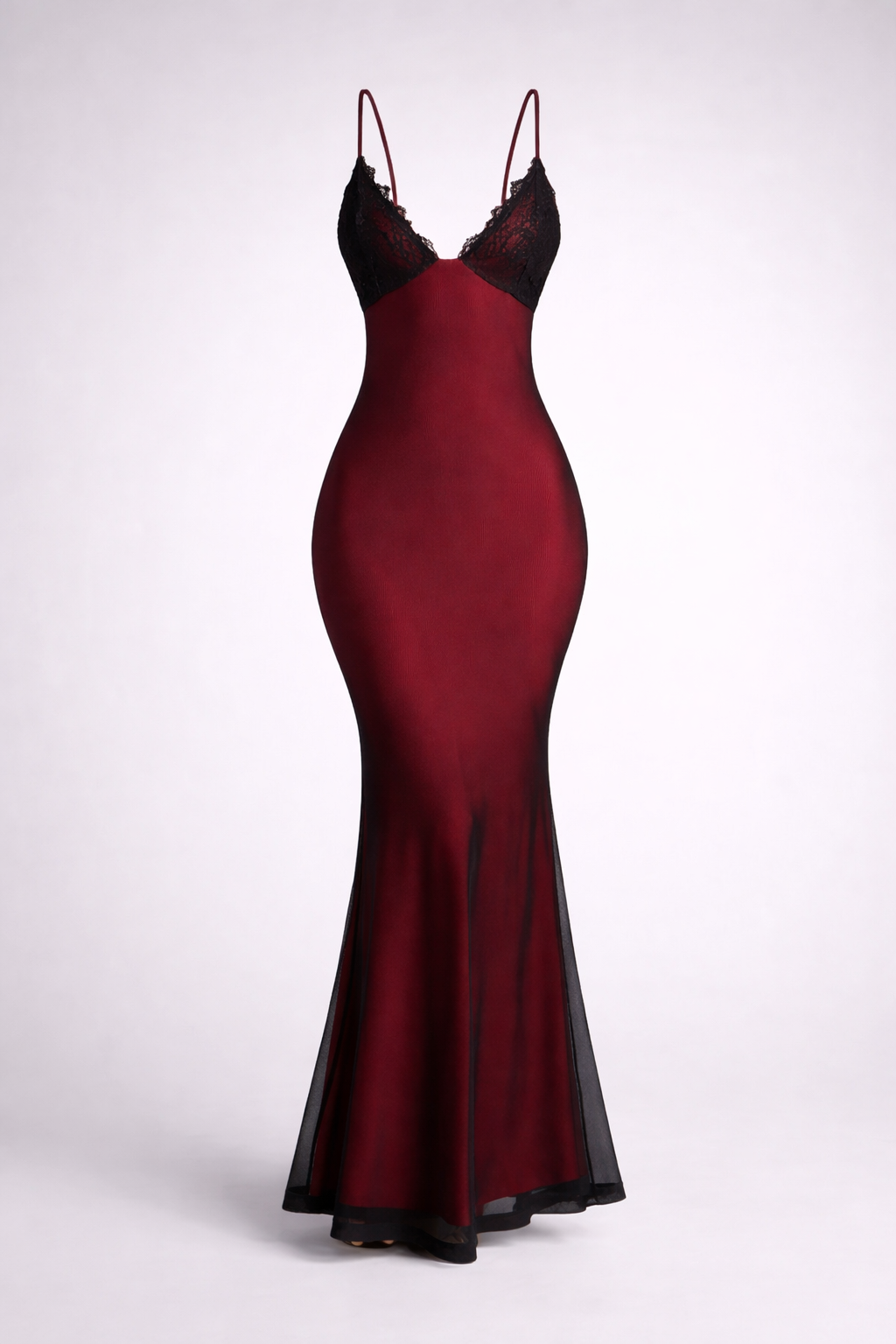 All Eyes Lace Trim Mermaid Maxi Dress